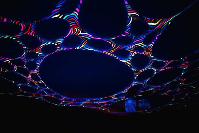 Uv Zebra Print Ceiling & Wall Canopy, Decor, Black Light Tapestry, Glow in The Dark Decorations, Event Planner, Trippy Hanging - image 1