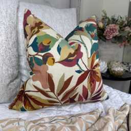 Robins Wood Mulberry Cushion Cover Sanderson Designer Fabric Viscose Linen Floral Pillow Case Double-Sided Handmade Decor UK Made