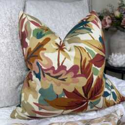 Robins Wood Mulberry Cushion Cover Sanderson Designer Fabric Viscose Linen Floral Pillow Case Double-Sided Handmade Decor UK Made - thumbnail 4