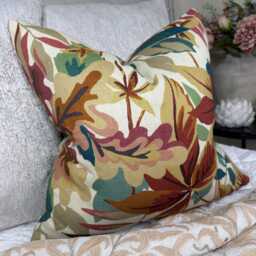 Robins Wood Mulberry Cushion Cover Sanderson Designer Fabric Viscose Linen Floral Pillow Case Double-Sided Handmade Decor UK Made - thumbnail 2