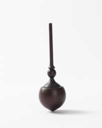 Wenge Wood Spinning Top Sculpture - Minimalist Desk Object Dark Art - thumbnail 1