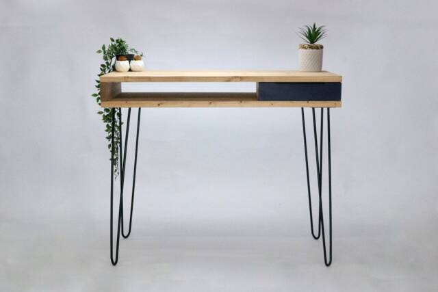 Console Or Hallway Table, Featuring Retro Hairpin Legs & A Small Drawer, Bespoke Sizes Colours Available As Well F&b - image 1