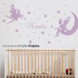 Personalized Fairy Name Wall Decal - Nursery Decor - thumbnail 2
