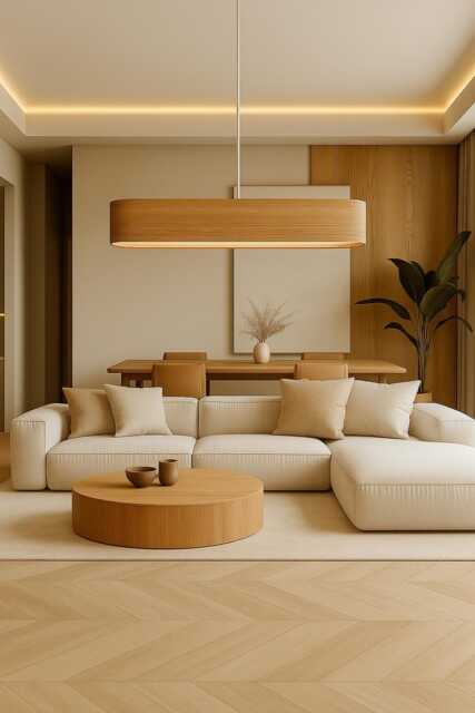 Heartwood Ash Veneer Pendant Lamp - Scandinavian Style Chandelier - image 1
