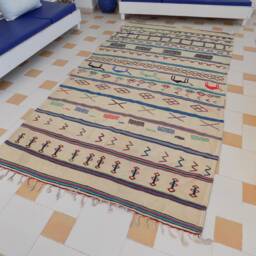 Vintage Moroccan Hanbel Rug, Flatwoven Berber Kilim - thumbnail 3