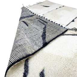 Handmade White Wool Boujaad Rug Authentic Moroccan Berber Carpet - thumbnail 3