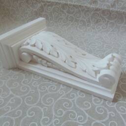 A Pair Of Large Victorian Carved Acanthus Leaf Design Plaster Corbels From A Original , 26cm High 16 1/2cm Wide 8cm Deep - thumbnail 2