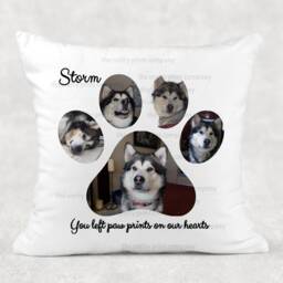 You Left Paw Prints On My/Our Heart(S Cover Pillow Case Custom Gift With Photos, Pet Memorial, Personalised Cushion Cover - thumbnail 2
