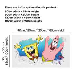 Spongebob Wall Sticker - & Patrick Jumping Through Broken Art - thumbnail 3
