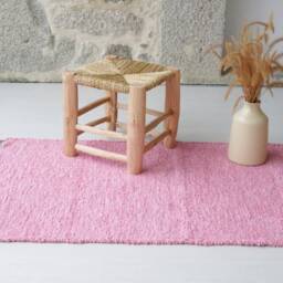Medium Handwoven Pink Rug, Nursery Bathroom Bedroom Kitchen Girl Room Decoration, Hallway Rug - thumbnail 2