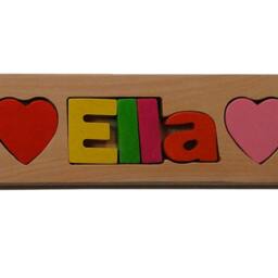 Personalized Name, Puzzle Personaziled Toy, Baby Wooden Custom Name Puzzle, Free Engraving, Ella - thumbnail 2