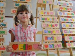 Personalized Name, Puzzle Personaziled Toy, Baby Wooden Custom Name Puzzle, Free Engraving, Ella - thumbnail 1