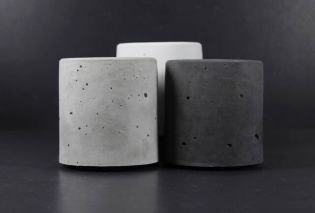 Round Concrete Pen Holder, Industrial Desk Organizer, Artisan Minimalist Office Decor - Eightpluse Studio - image 1