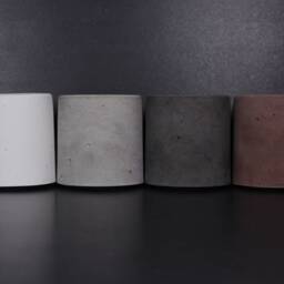 Round Concrete Pen Holder, Industrial Desk Organizer, Artisan Minimalist Office Decor - Eightpluse Studio - thumbnail 3