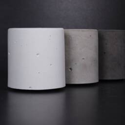 Round Concrete Pen Holder, Industrial Desk Organizer, Artisan Minimalist Office Decor - Eightpluse Studio - thumbnail 2