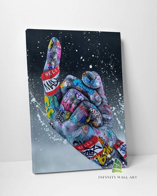 Graffiti Rude Middle Finger Canvas Art Wall Print Picture Banksy Style Home Decor -C999 - image 1
