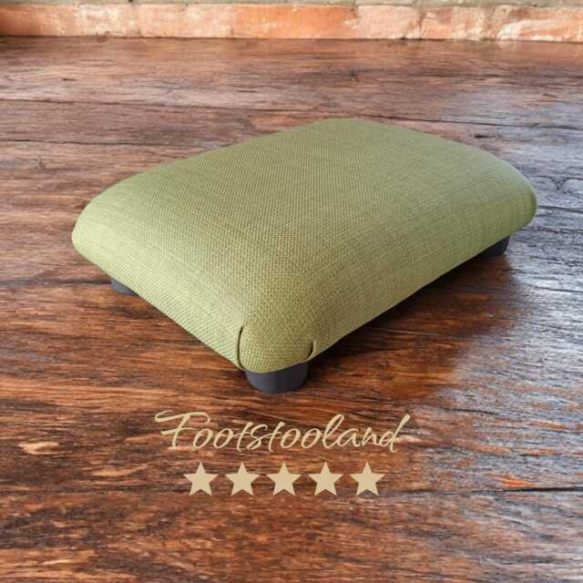 Handmade Low Footstool Buttoned Ottoman Footrest For Office. L - image 1
