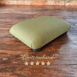 Handmade Low Footstool Buttoned Ottoman Footrest For Office. L - thumbnail 1