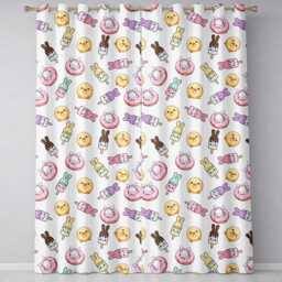 Cute Bunny Donut Popsicle Sweet Dessert Kawaii Seamless Pattern Readymade Eyelet Ring Top Thermal 100% Blackout Curtains - thumbnail 2