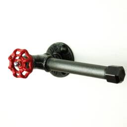 Toilet Paper Dispenser Model 1 - Industrial Style Steering Wheel Made Of Plumbing Fittings - thumbnail 2