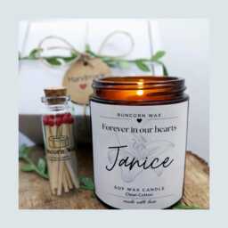 Personalised Memorial Candle, Bereavement Sympathy Gift, Remembrance Soy Wax, in Loving Memory Loss Of Loved One