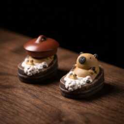 Capybara Bathing Tea Pet Figurine Handmade Zisha Cute Animal Chinese Ceremony Table Decor Gift Collectible Art Statue - thumbnail 4