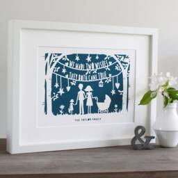 Personalised Wishes Art Print, Family Silhouette, Nursery Decor - thumbnail 1