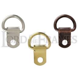 Classic Single D Rings Nickel Brass Bronze No Screws Picture Framing Frame Mirror Hanging Drings - thumbnail 1
