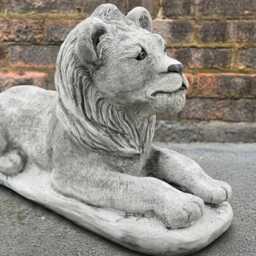 Stone Lion Statue Concrete Guardian Sculpture Cement Animal Decoration Lion Lover Gift Handmade Wildlife Figurine Yard Art - thumbnail 3