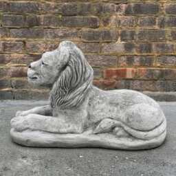 Stone Lion Statue Concrete Guardian Sculpture Cement Animal Decoration Lion Lover Gift Handmade Wildlife Figurine Yard Art - thumbnail 4