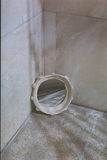 Handmade Ceramic Frame Mirror - White Speckled With Dot - image 1