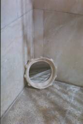 Handmade Ceramic Frame Mirror - White Speckled With Dot - thumbnail 1