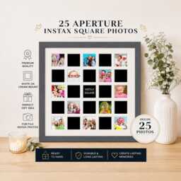 Instax Square Photo Frame - 25-Aperture Grey Collage - thumbnail 1