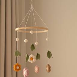 Daisy Nursery Mobile/Flower Baby Mobile/Daisy Mobile For Nursery/Floral Theme/Baby Girl Mobile/Felt Flower - thumbnail 2