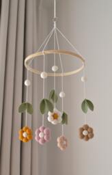 Daisy Nursery Mobile/Flower Baby Mobile/Daisy Mobile For Nursery/Floral Theme/Baby Girl Mobile/Felt Flower - thumbnail 1