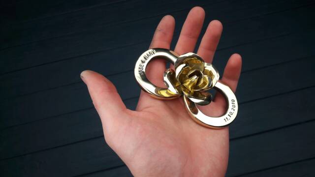 Bronze 8 Anniversary Gift, Gift For Her, Bronze Number 8, Rose, Year Gifts, Sculpture - image 1
