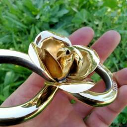 Bronze 8 Anniversary Gift, Gift For Her, Bronze Number 8, Rose, Year Gifts, Sculpture - thumbnail 4