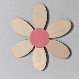 Wooden Flower Wall Art - Daisy Colourful Rainbow Colour Boho Nursery Decor - thumbnail 2