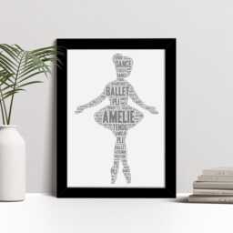Personalised Ballerina Print - Ballet Dancer Custom Wall Art Birthday Gifts For Girls, Kids, Childrens Daughter, Granddaughter, Niece - thumbnail 2