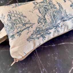French Toile Blue Linen Draught Excluder - Insert Inc - thumbnail 2