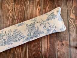 French Toile Blue Linen Draught Excluder - Insert Inc - thumbnail 1