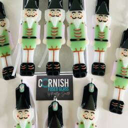 Fused Glass Nut Cracker, Toy Solider Christmas Decoration, Tree Decor, Cornish Fused Glass - thumbnail 3