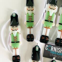 Fused Glass Nut Cracker, Toy Solider Christmas Decoration, Tree Decor, Cornish Fused Glass - thumbnail 2