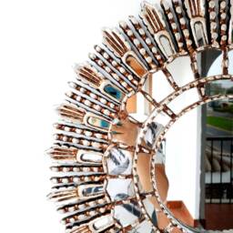 Round Silver Sunburst Mirror 60cm - Radiant Wall Handmade Peruvian Luxury Statement - thumbnail 2