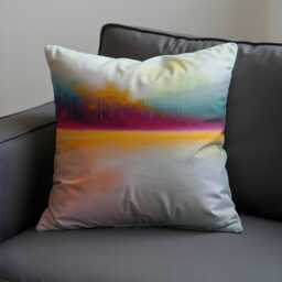 Abstract Sunset Cushion Cover, Colourful Watercolor Pillowcase, Modern Art Throw Pillow 18x18 - thumbnail 3