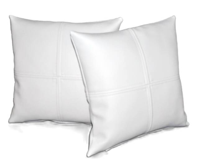 "2 White Check Faux Leather Cushions 16"" 18"" 20" - image 1