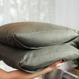 Green Duvet Cover Of Softened 100% European Flax Linen, Custom Orders, Duvet Cover Queen, King, Full, Single, Twin, Double Size, Snap Button - thumbnail 3