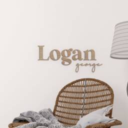 Kids Nursery Name Sign Bedroom Decor Wall Art First & Second Duo - thumbnail 2