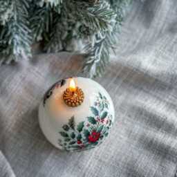 Christmas Candle Holiday Decor Gift - Unique Decor Handmade Soy & Beeswax - 1 Pc - thumbnail 4
