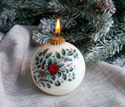 Christmas Candle Holiday Decor Gift - Unique Decor Handmade Soy & Beeswax - 1 Pc - thumbnail 1